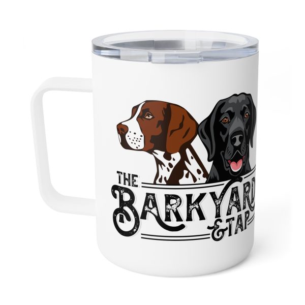 Personalized Dog Lover Insulated Coffee Mug - 10oz with Yard and Tap Design - Image 3